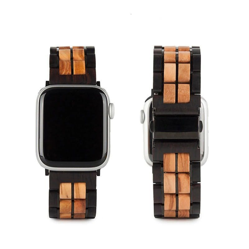 Apple watch band i Ebony och Zebraträ. klocka ingår ej