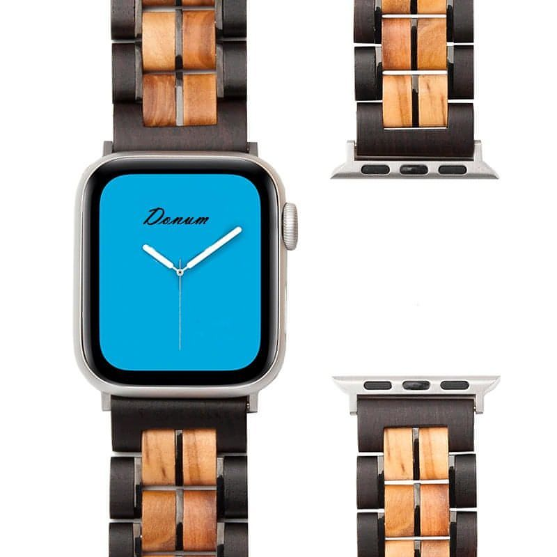 Applewatch band i Ebony och Zebraträ.
